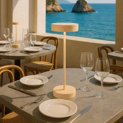 Lampe de table sans fil aluminium SANDY Sable H33 cm