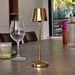 Lampe de table sans fil EMILY Or H25cm