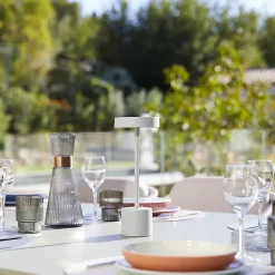 Lampe de table sans fil ROBY Gris clair H30cm