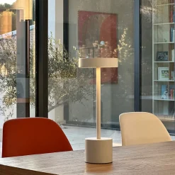 Lampe de table sans fil ROBY Blanc H30cm