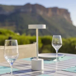 Lampe de table sans fil ROBY Blanc H30cm