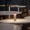 Lampe de table sans fil touch aluminium FIREWORK Rouge H24 cm