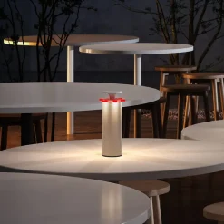 Lampe de table sans fil touch aluminium FIREWORK Rouge H24 cm