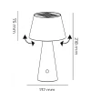 Lampe de table sans Fil Tizia Rechargeable USB-C ou Solaire Autonomie 8h Intensité Variable