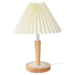 Lampe de table Sittingbourne 35 cm crème effet bois blanc lux.pro