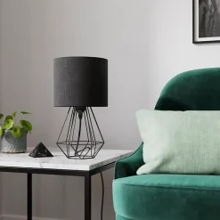 Lampe de table Smertrio E27 60W Ø20xH36cm noire GoodHome