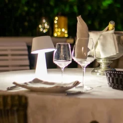 Lampe de Table Solaire Blanche 500LM - Recharge Solaire et USB - Utilisation Intérieur Extérieur Terrasse Balcon - Groupe DDC