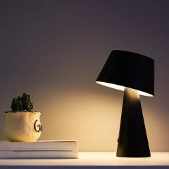 Lampe de Table Solaire Noire 500LM - Recharge Solaire et USB - Utilisation Intérieur Extérieur Terrasse Balcon - Groupe DDC