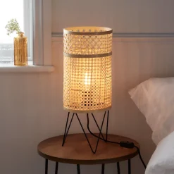 Lampe de table Theemim GoodHome E27 coloris naturel