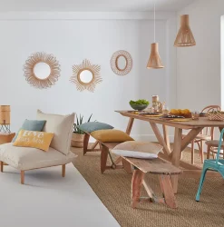 Lampe de table Theemim GoodHome E27 coloris naturel