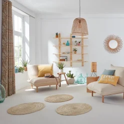 Lampe de table Theemim GoodHome E27 coloris naturel