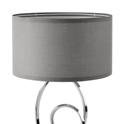 Lampe de table Torquay E14 métal polyester 50 cm chrome gris lux.pro