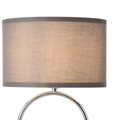 Lampe de table Torquay E14 métal polyester 42 cm chrome gris lux.pro