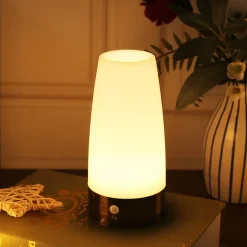 Lampe de table veilleuse à LED rétro marron