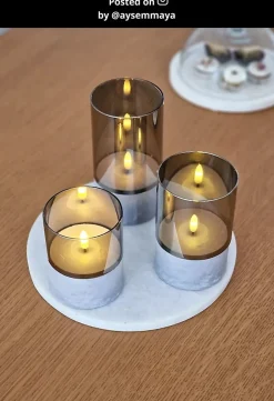 Lampe de table VELAS en verre avec LED intégré - Fumé - Lucide