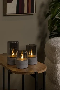 Lampe de table VELAS en verre avec LED intégré - Fumé - Lucide