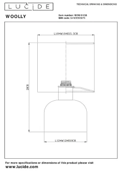Lampe de table WOOLLY en coton avec 1xE14 - Crème - Lucide