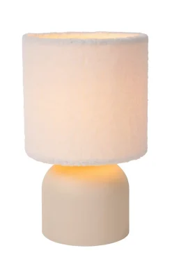 Lampe de table WOOLLY en coton avec 1xE14 - Crème - Lucide