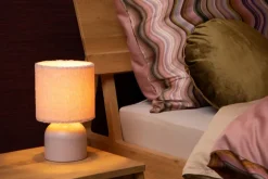 Lampe de table WOOLLY en coton avec 1xE14 - Rose - Lucide