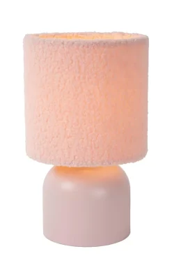 Lampe de table WOOLLY en coton avec 1xE14 - Rose - Lucide