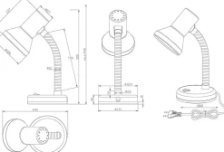 Lampe de table 1x E27, max. 18W, blanc - TRIO - Pronto