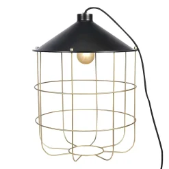 Lampe de table Yondair GoodHome E27 noir mat