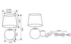 Lampe design, Lampe de table rétro Sophia, TRIO