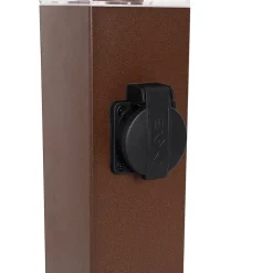 Lampe d'extérieur brun rouille 45 cm avec prise IP44 - Malios