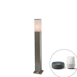 Lampe d'extérieur intelligente 80 cm acier avec Wifi P45 - Malios