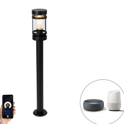 Lampe d'extérieur intelligente noire 80 cm IP44 avec Wifi ST64 - Gleam