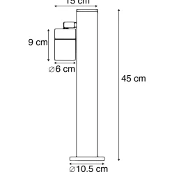 Lampe d'extérieur intelligente noire 45 cm réglable avec Wifi GU10 - Solo