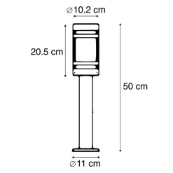 Lampe d'extérieur intelligente noire 50 cm IP44 avec Wifi ST64 - Gleam