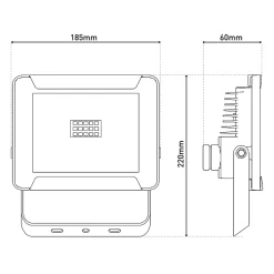 Lampe d'extérieur LED 'Projecteur' 30W , en métal et verre noir, avec LED intégrée