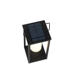 Lampe d'extérieur moderne noire avec LED et variateur solaire - Denlu