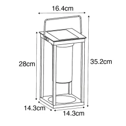 Lampe d'extérieur moderne noire avec LED et variateur solaire - Denlu