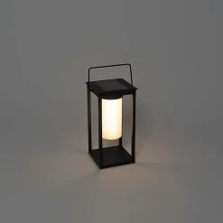 Lampe d'extérieur moderne noire avec LED et variateur solaire - Denlu