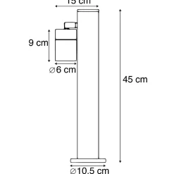 Lampe d'extérieur noire 45 cm orientable IP44 - Solo