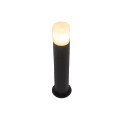 Lampe d'extérieur noire avec abat-jour blanc opale 50 cm - Odense
