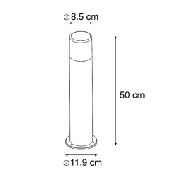 Lampe d'extérieur noire avec abat-jour blanc opale 50 cm - Odense