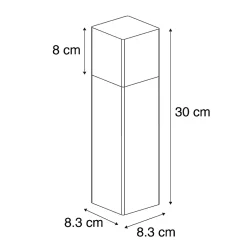 Lampe d'extérieur sur pied noire avec opale blanche 30 cm - Denmark