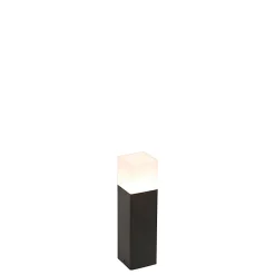 Lampe d'extérieur sur pied noire avec opale blanche 30 cm - Denmark