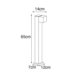 Lampe d'extérieur sur pied intelligente noire 65 cm IP44 avec Wifi GU10 - Baleno