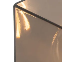 Lampe d'extérieur sur pied noire 70 cm IP44 avec verre fumé - Danemark