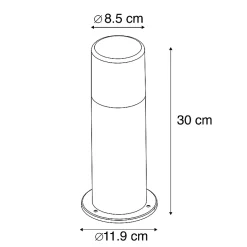 Lampe d'extérieur sur pied noire avec abat-jour opale blanc 30 cm IP44 - Odense