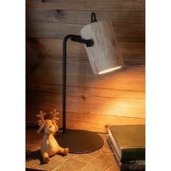 Lampe en bois naturel 21x18x42 cm