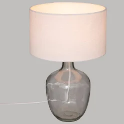 Lampe en coton H43,5cm blanc - Atmosphera