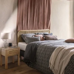 Lampe en coton H43,5cm blanc - Atmosphera