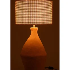 Lampe en papier mâché jaune 40x40x70 cm