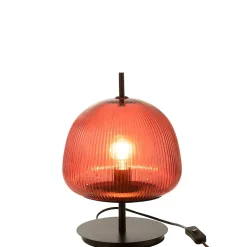 Lampe en verre rouge 25x25x32 cm