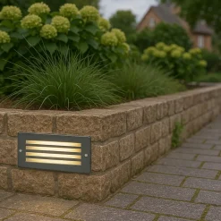 Lampe encastrée moderne gris foncé IP44 - Hurricane